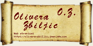 Olivera Zbiljić vizit kartica